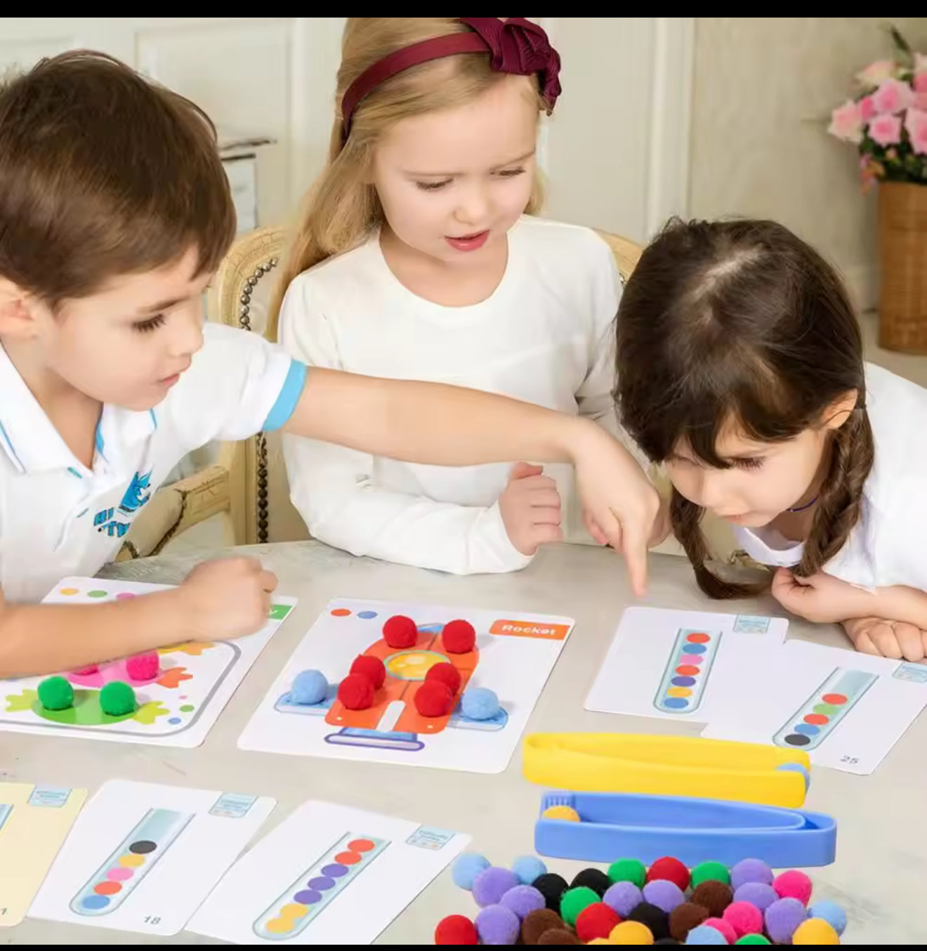 Educational matching / sorting game / maths clamp plush ball game