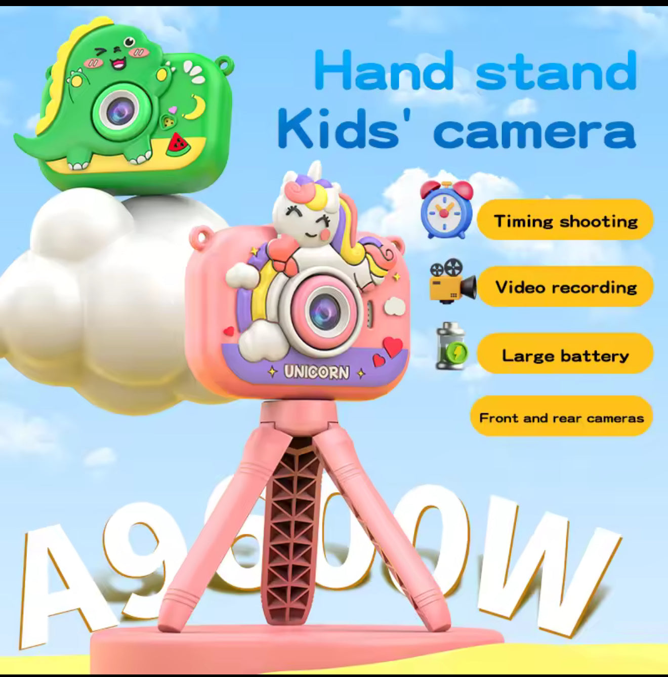 Hand stand kids camera