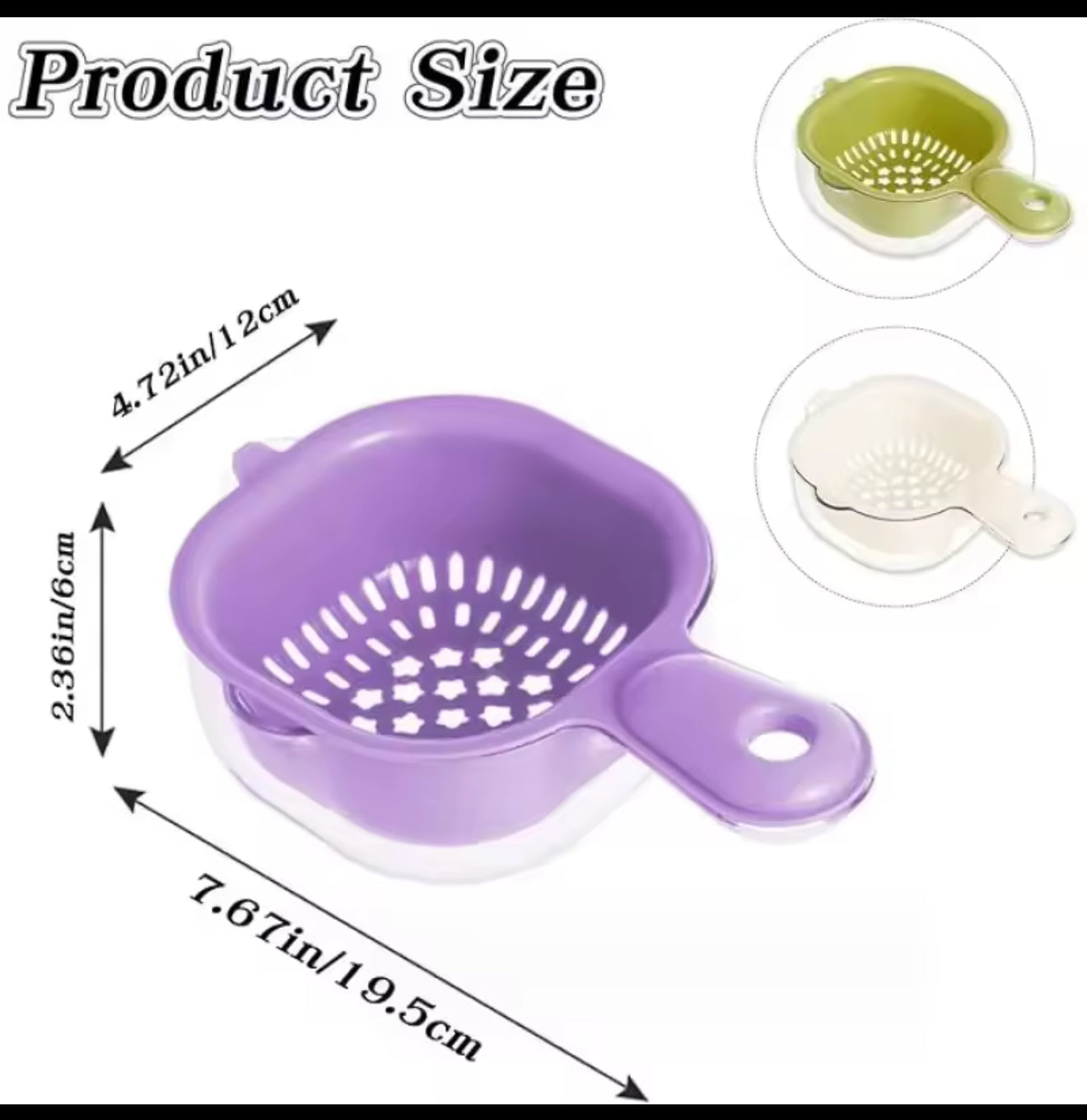 Mini drain bowls with handle