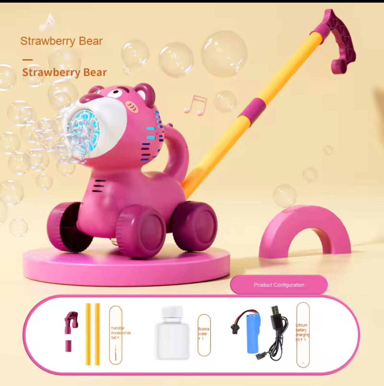 Rechargeable bubble push car