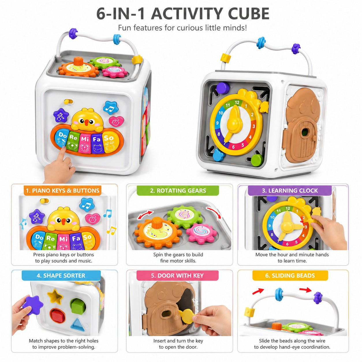 Baby Musical Activity Cube Toy | Sensory Educational Development Play