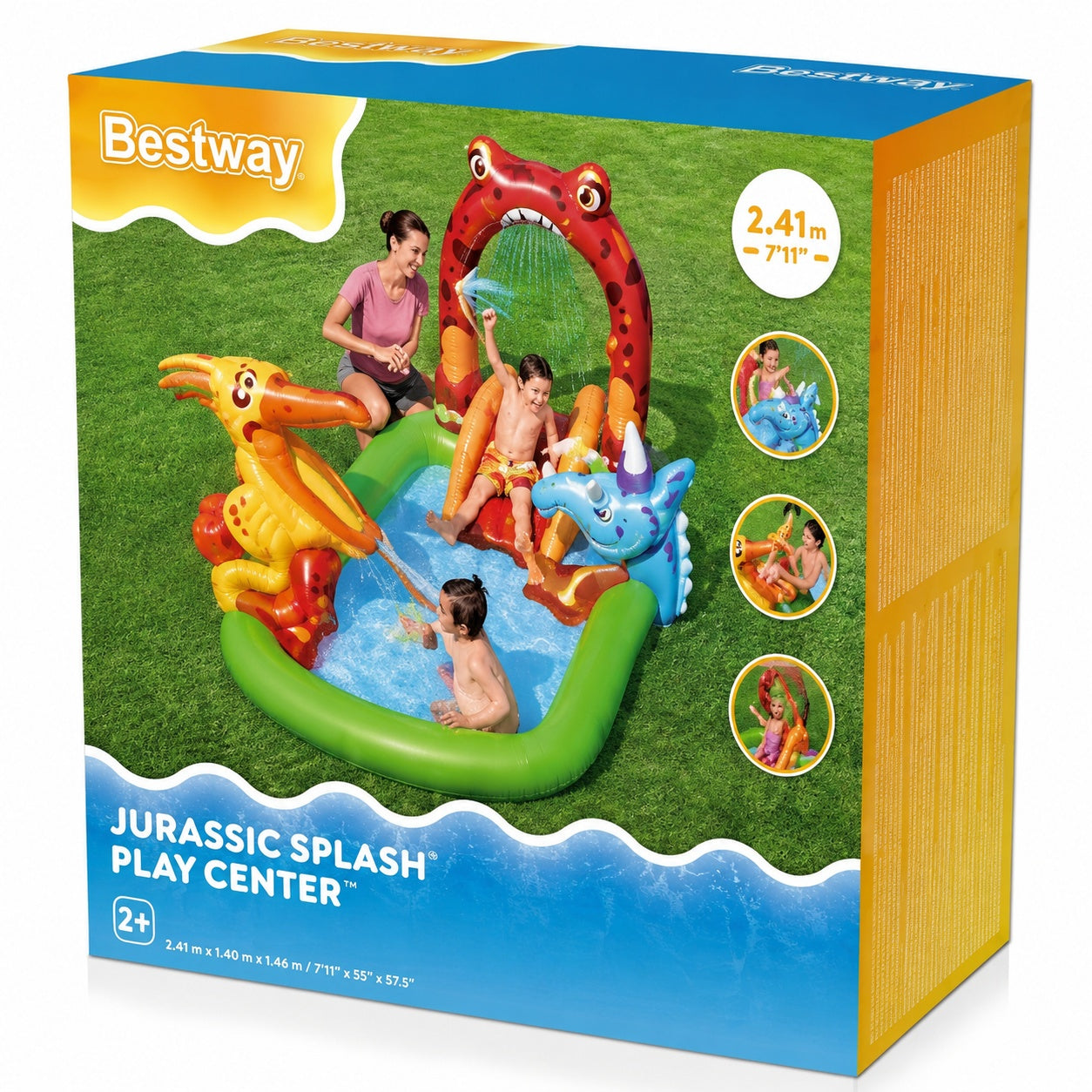 Kids Dinosaur Inflatable Water Play Center with Slide & Sprinkler 53160