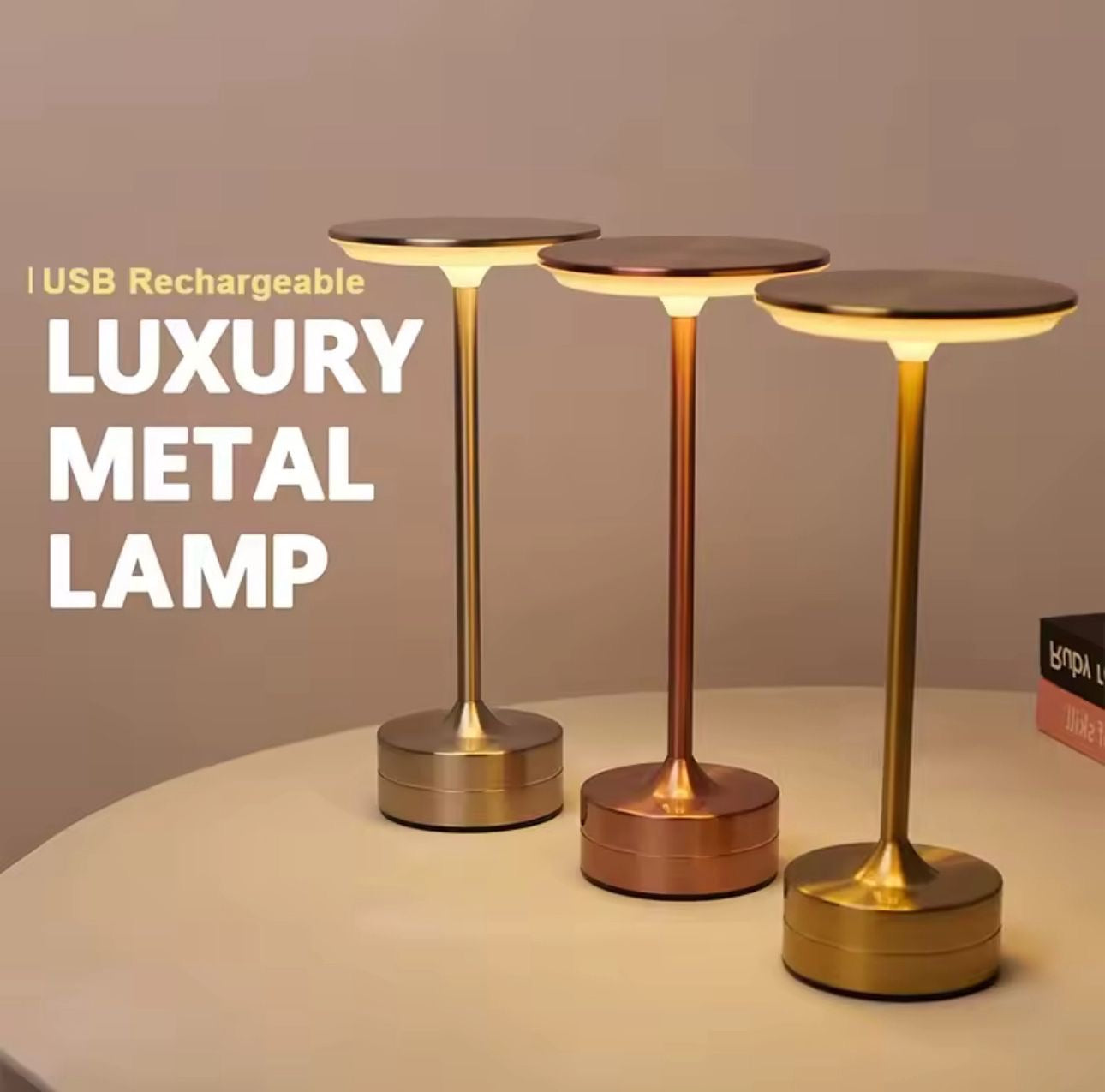 Metal luxury touch lamp