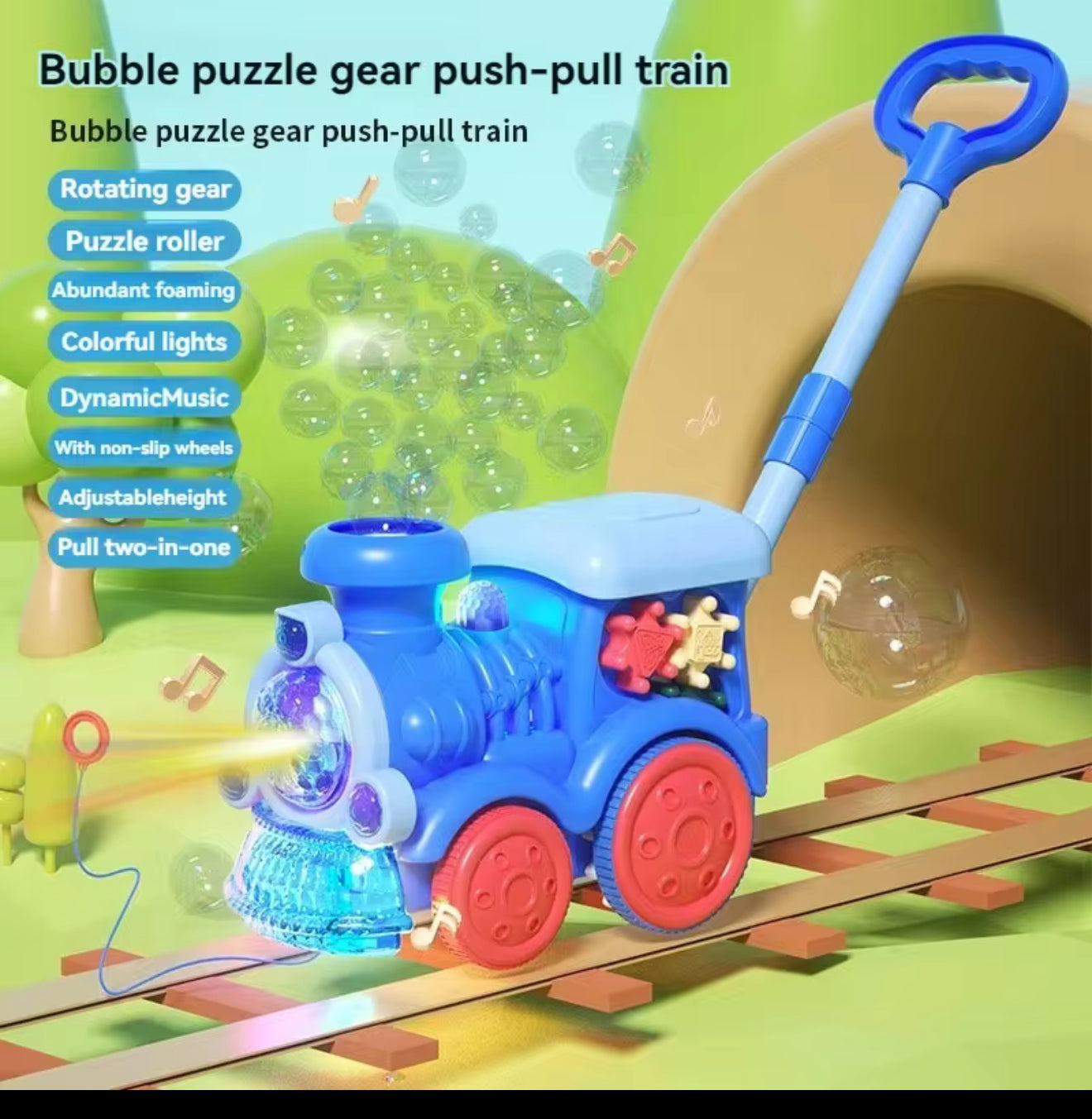 Rechargeable train bubble push car