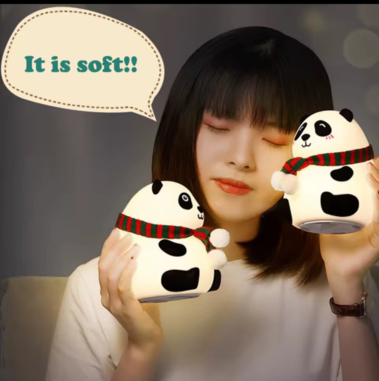 Muffler panda silicone lamp