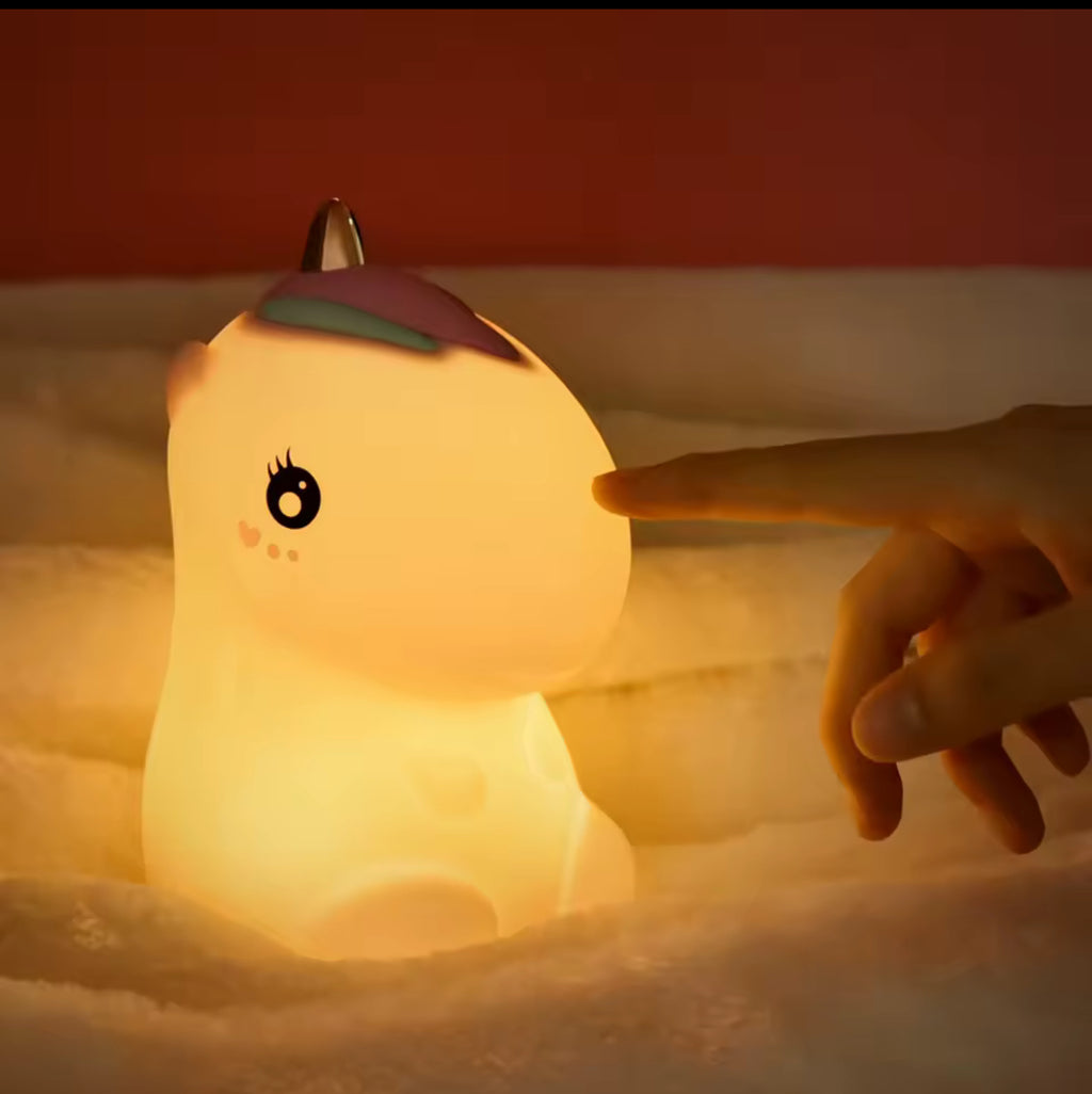Pink unicorn silicone lamp