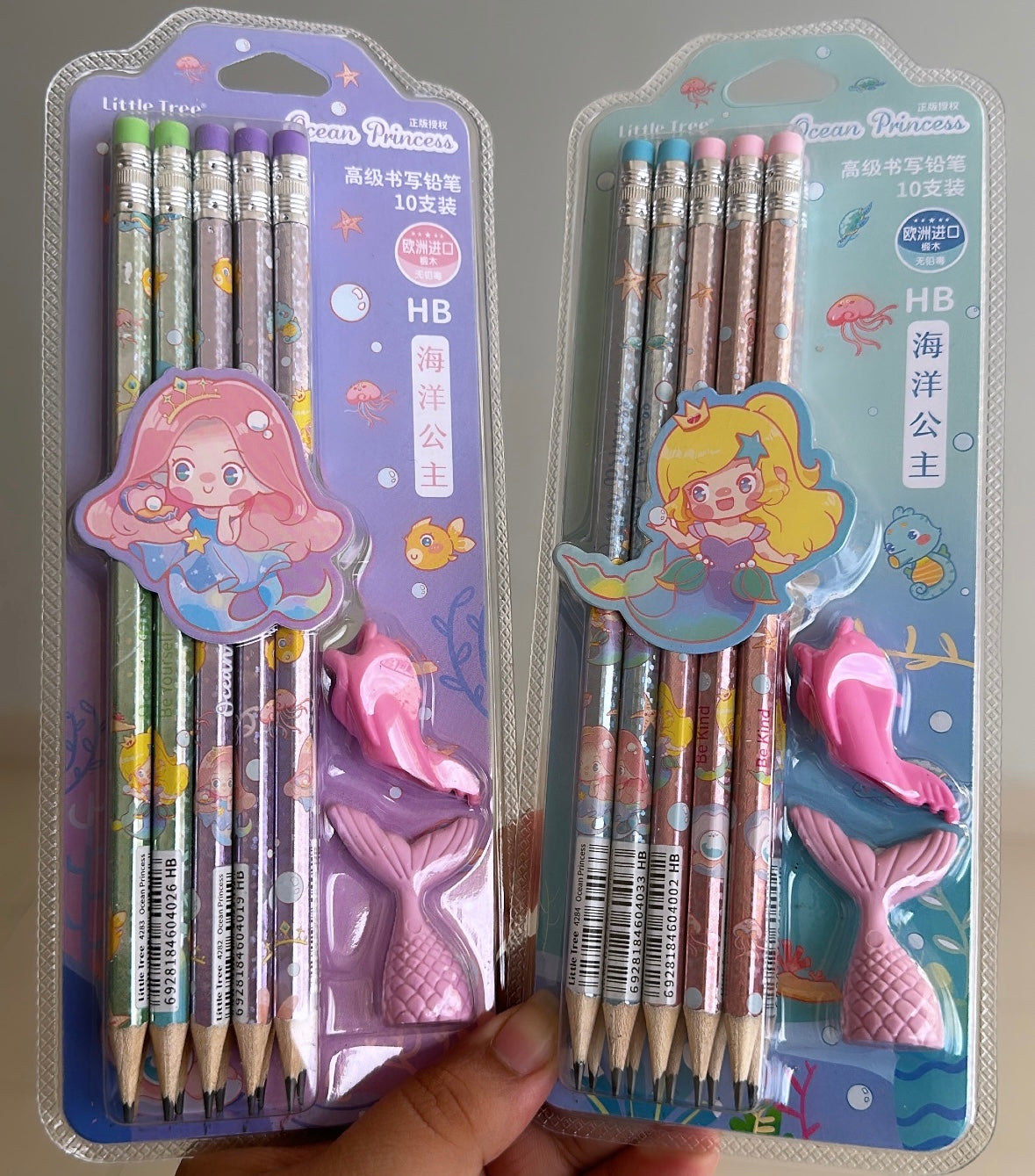 12 pcs set of pencils mermaid