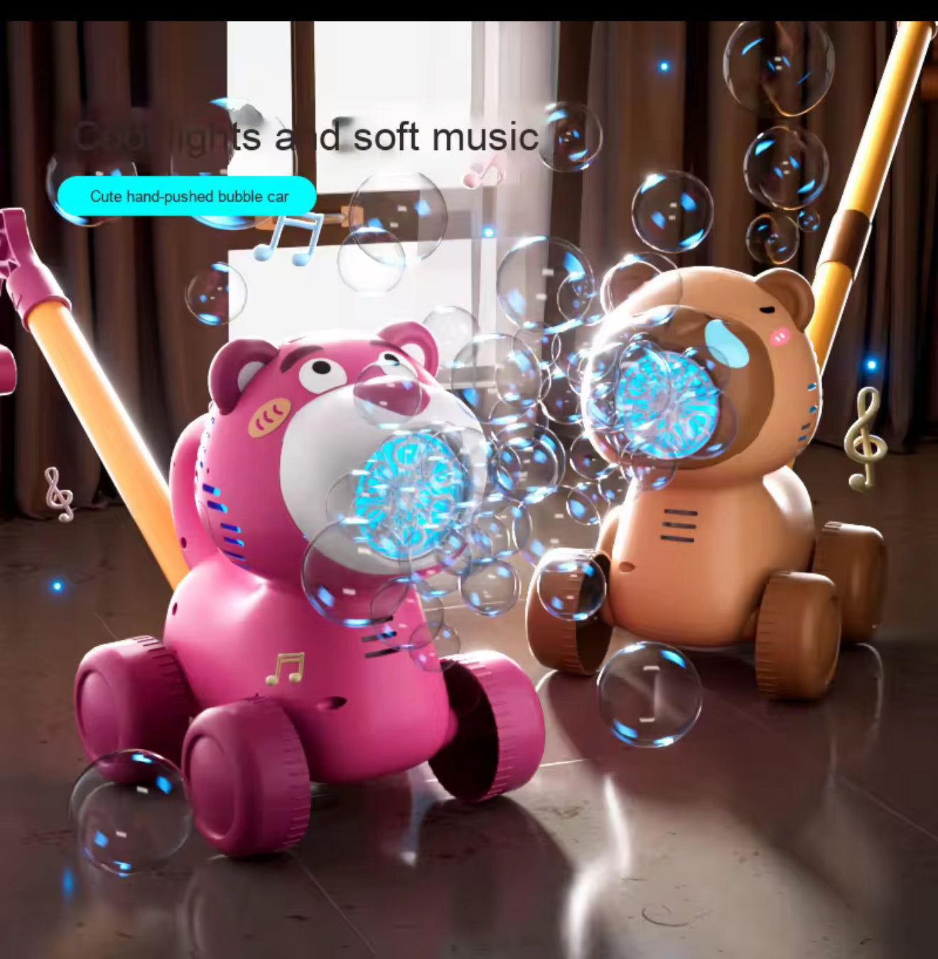 Rechargeable bubble push car