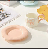 Bow ceramic mug saucer
