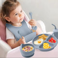6pcs/Set BPA Free Silicone Baby Feeding Set
Sucker Bowl Dishes Plate Straw Cup Spoon Forks Baby Bib For Children’s Tableware