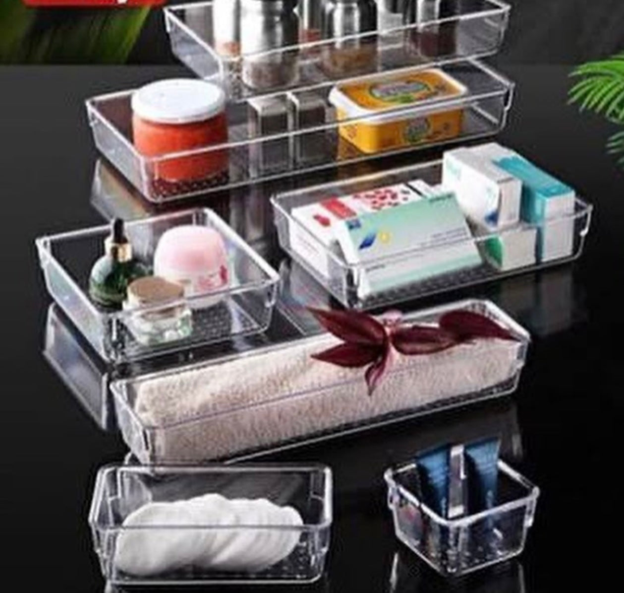 Turkish Crafted Acrylic Multipurpose Organizer Set of 4