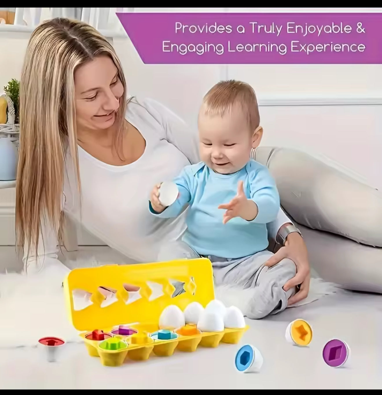 Shape sorting eggs