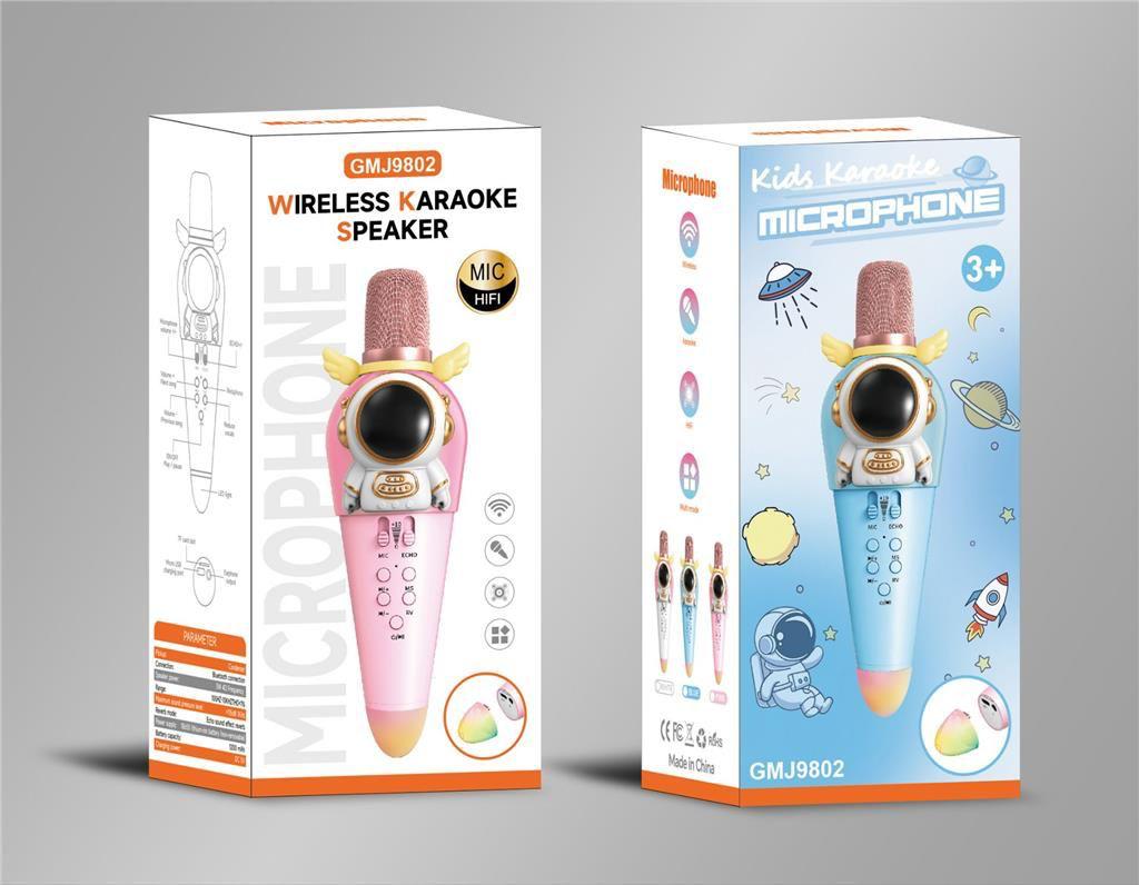 Wireless karaoke microphone with bluetooth connectivity and voice changing feature