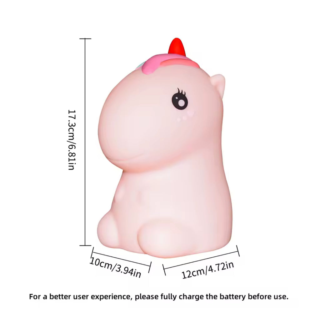 Pink unicorn silicone lamp
