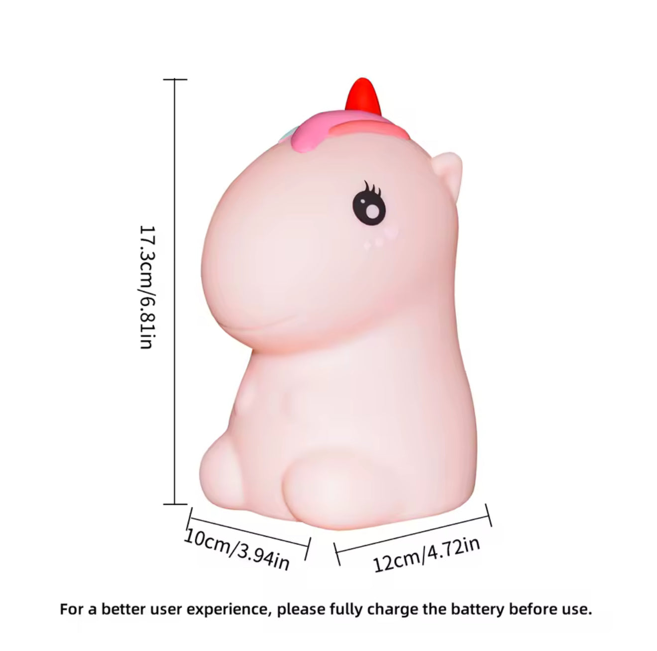 Pink unicorn silicone lamp