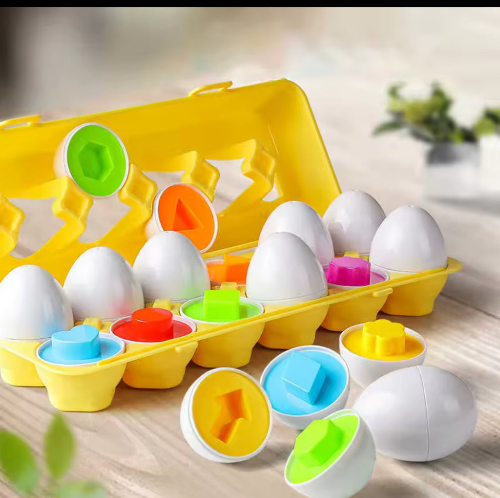 Shape sorting eggs