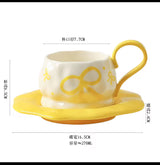 Bow ceramic mug saucer