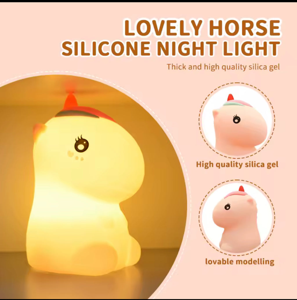 Pink unicorn silicone lamp