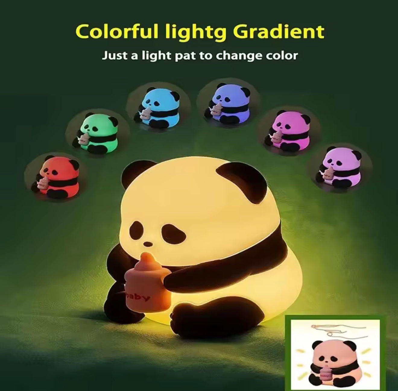 Feeding panda silicone lamp