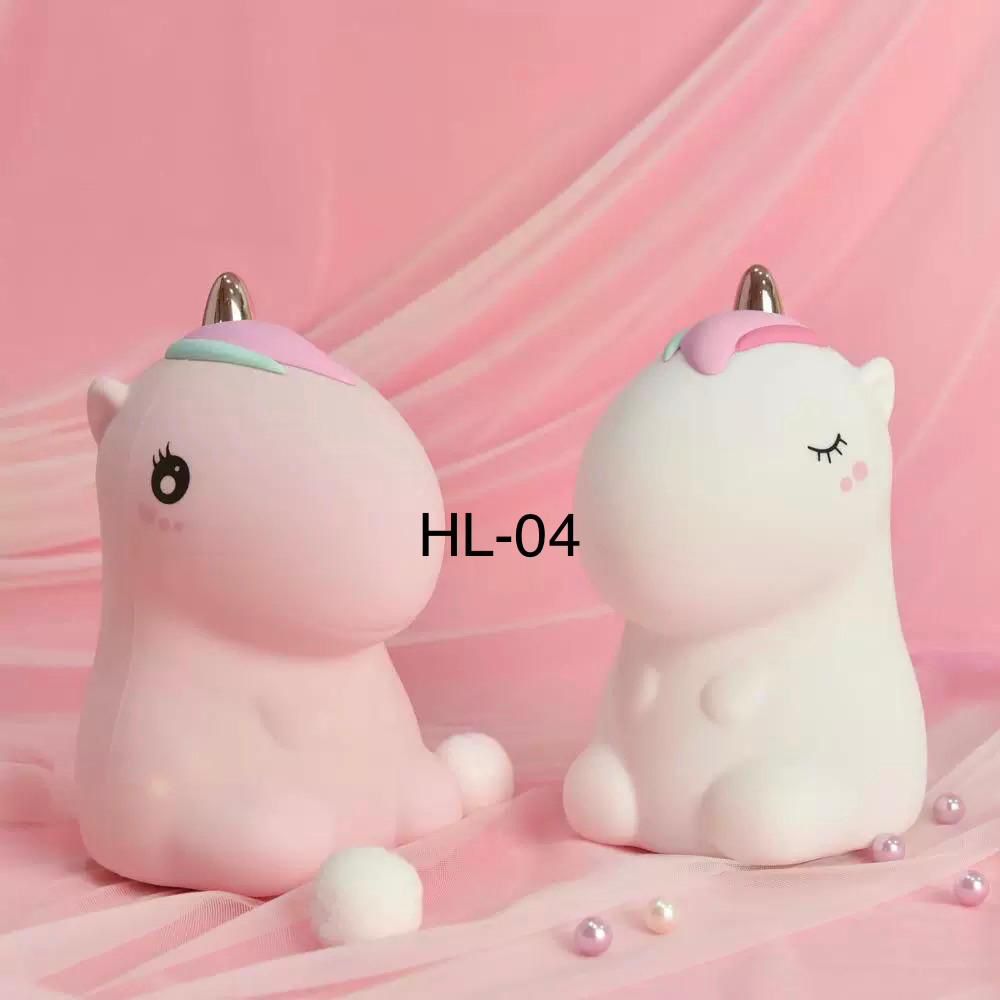 Pink unicorn silicone lamp
