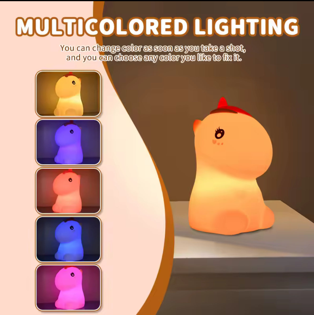 Pink unicorn silicone lamp