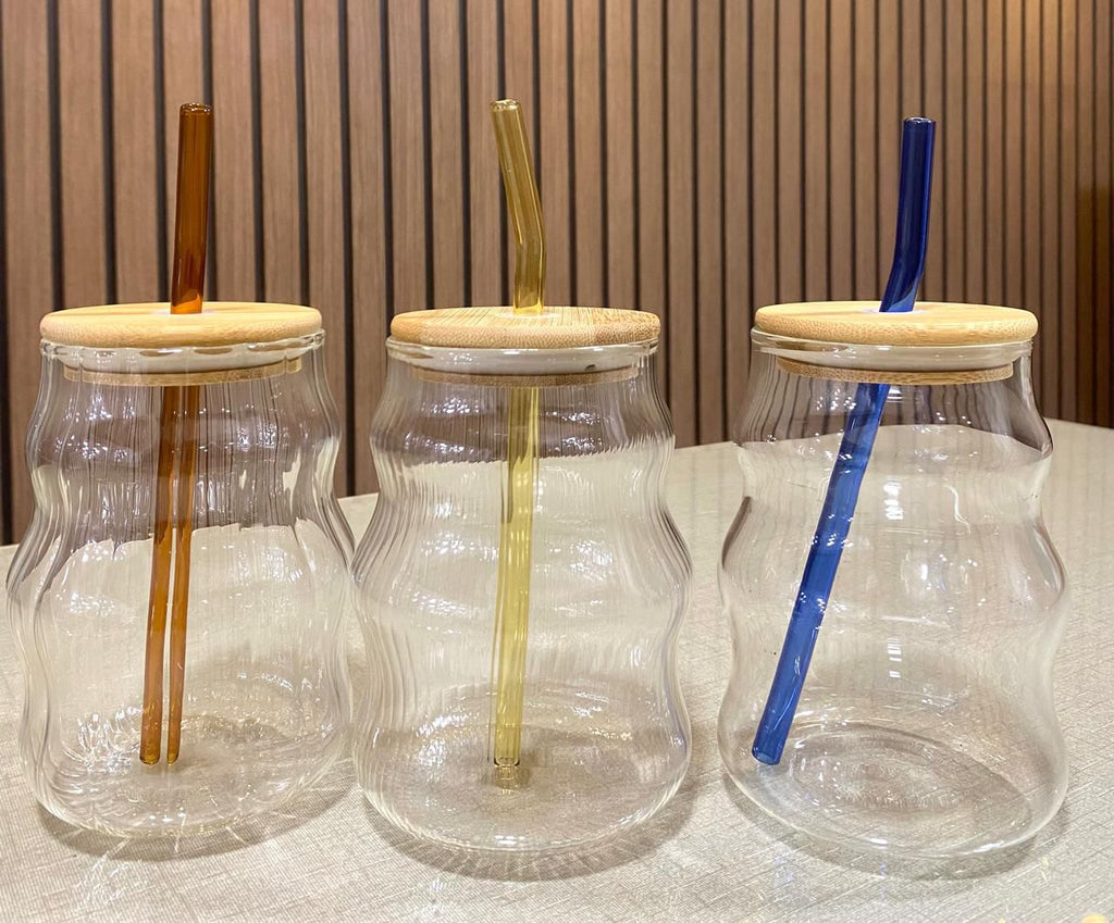 Caterpillar glass tumbler