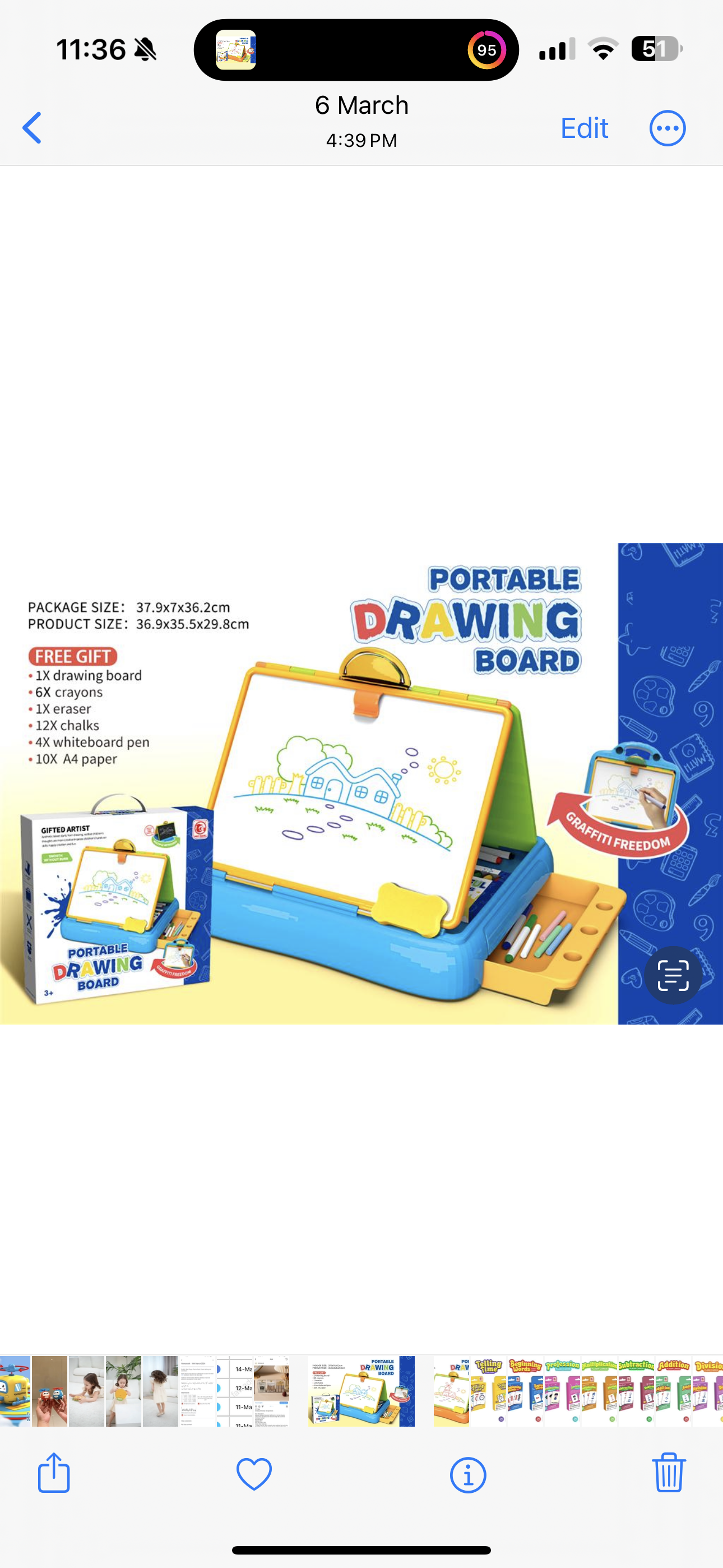 Portable drawing board