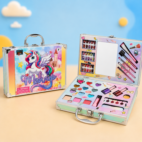 Pretend Beauty & Cosmetic Play Set with Carry Case for Girls