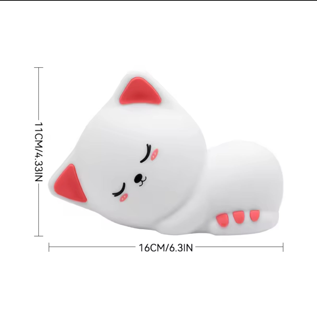 Sleeping cat silicone lamp