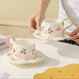 Cherry ceramic mug saucer