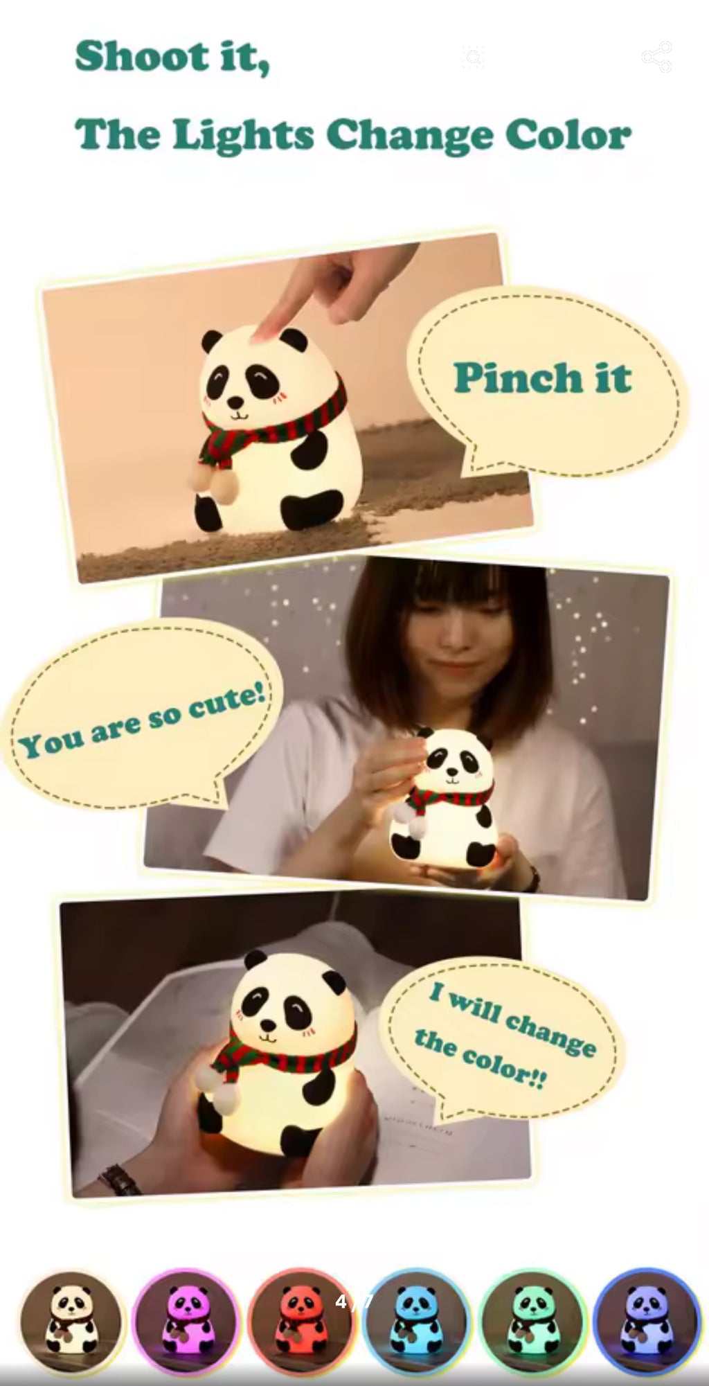 Muffler panda silicone lamp