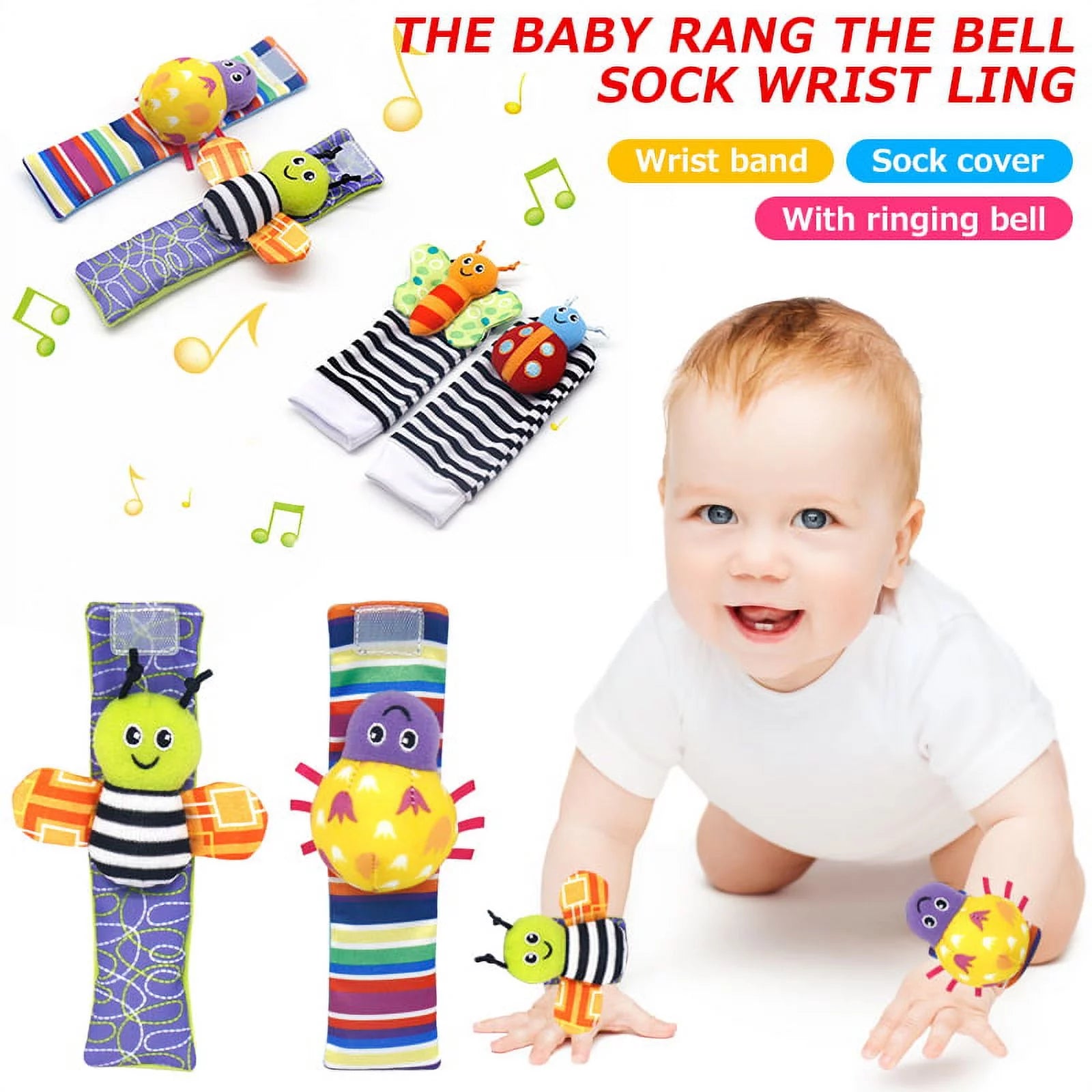 Baby rattle wristband