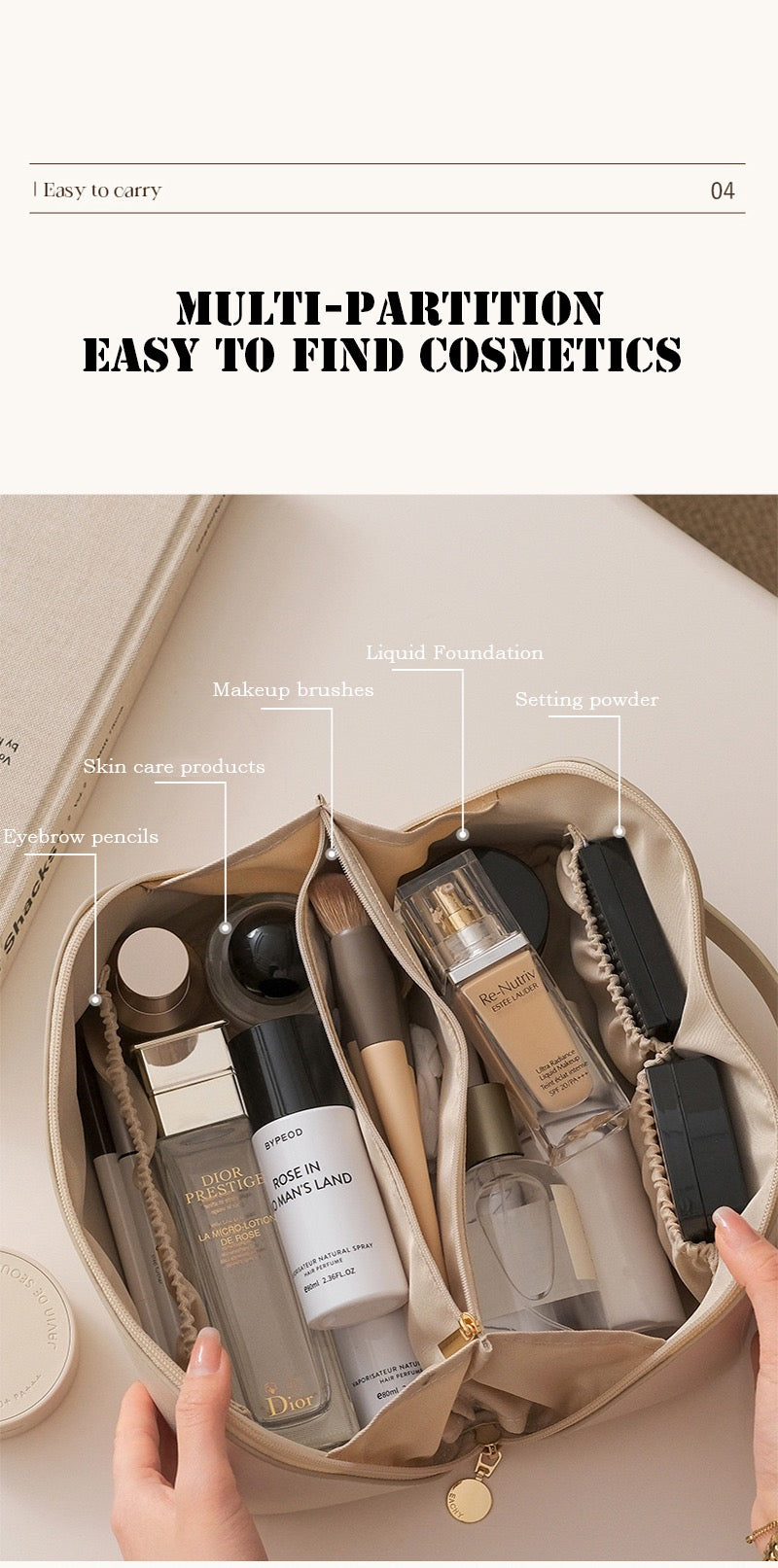 Travel cosmetic organiser