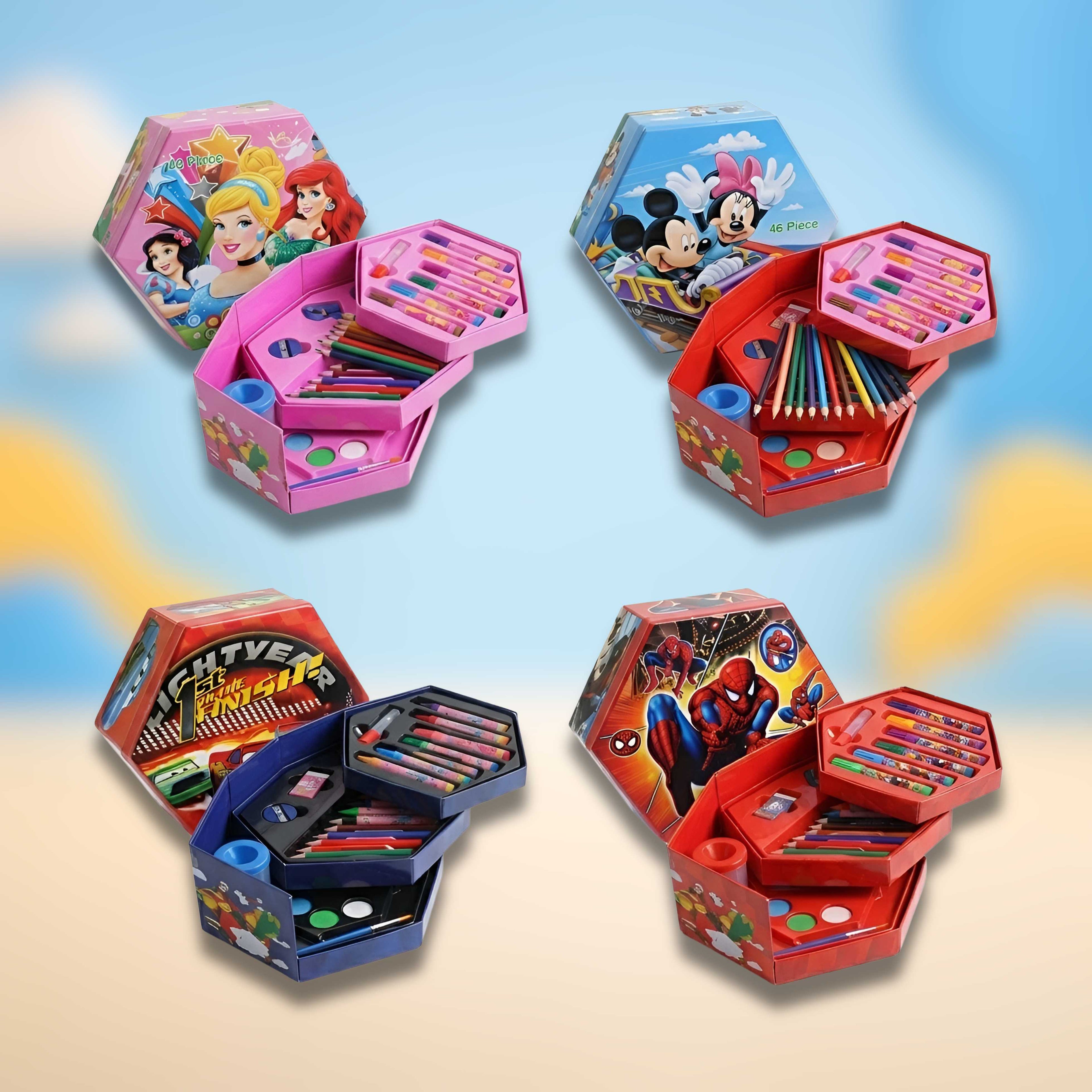 Portable Drawing Kit with Crayons, Pencils, Paints & Markers