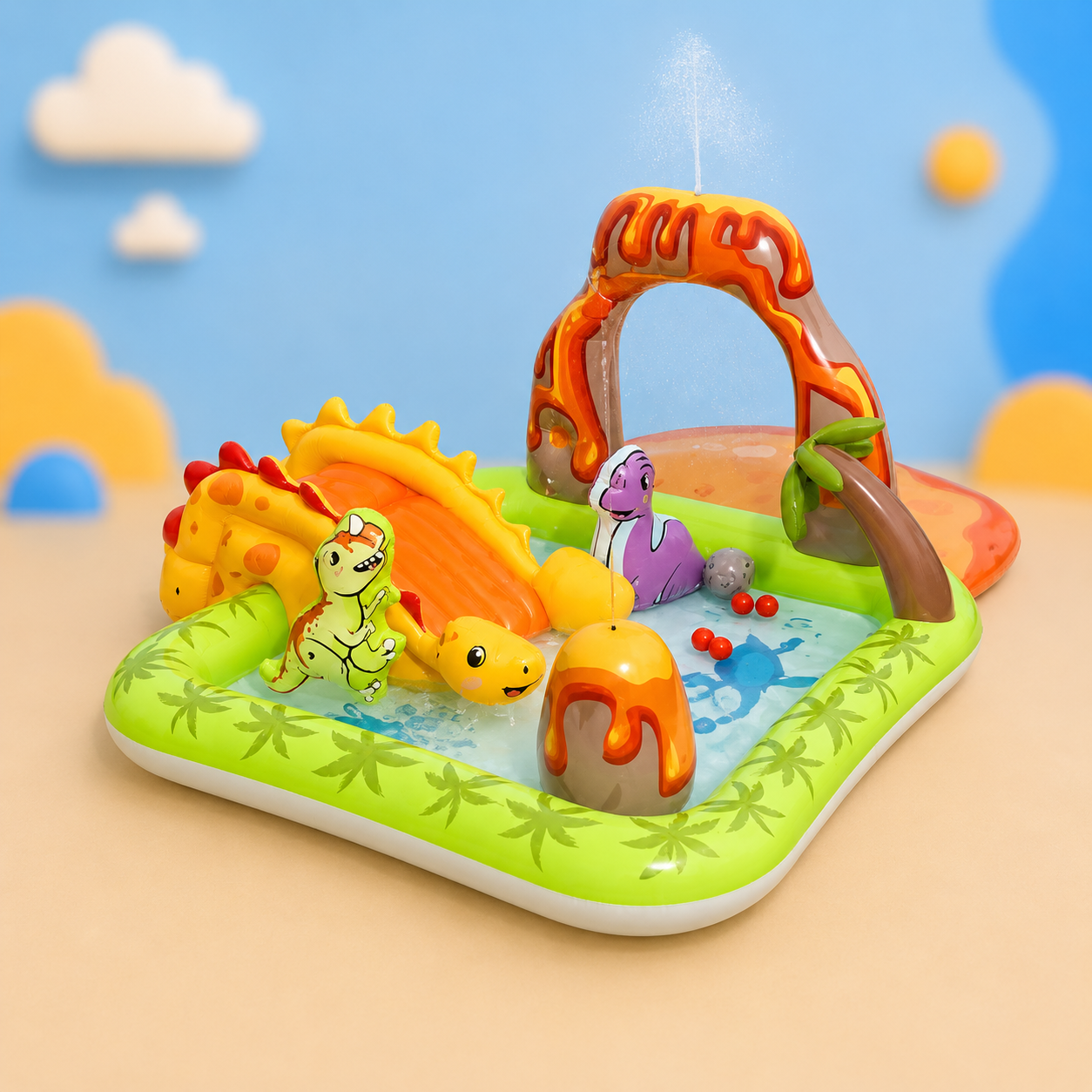 Kids Dinosaur Inflatable Water Play Center Pool with Slide & Sprinkler 53172