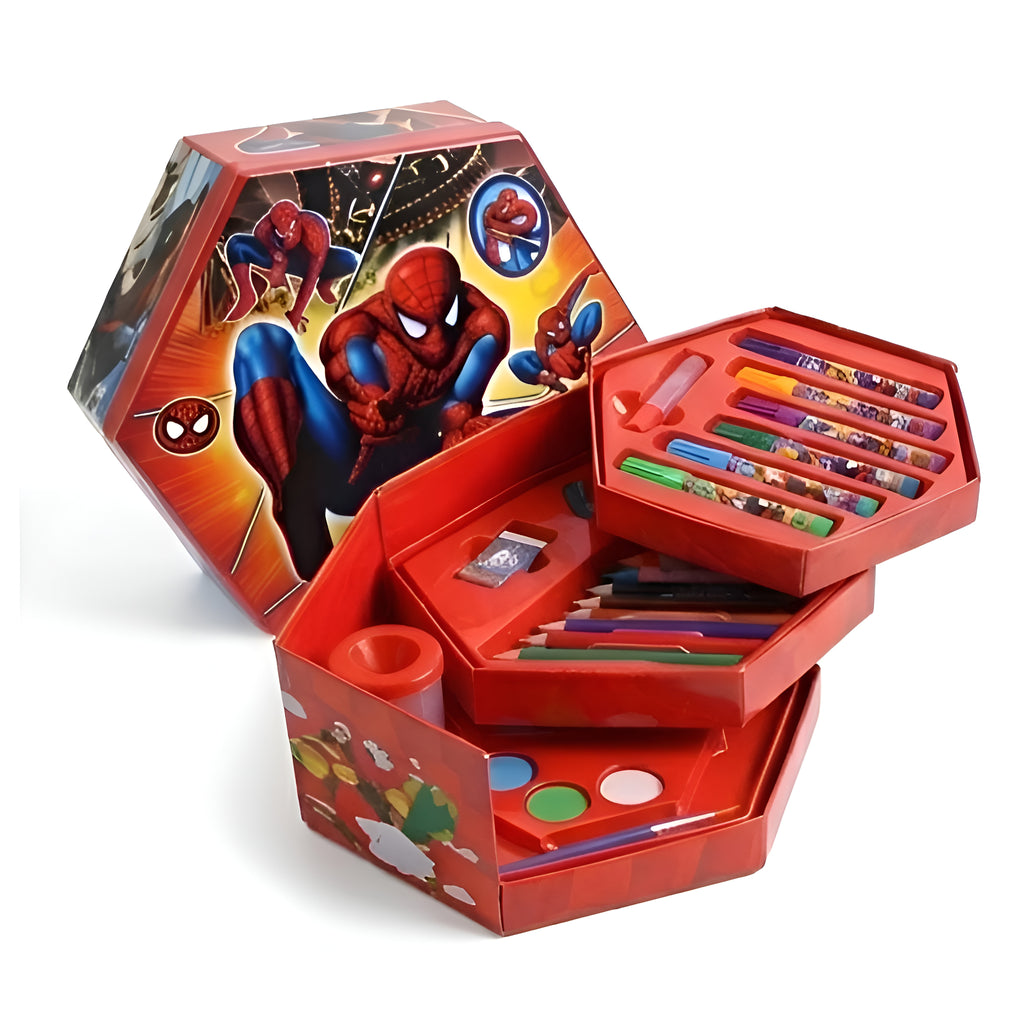 Portable Drawing Kit with Crayons, Pencils, Paints & Markers