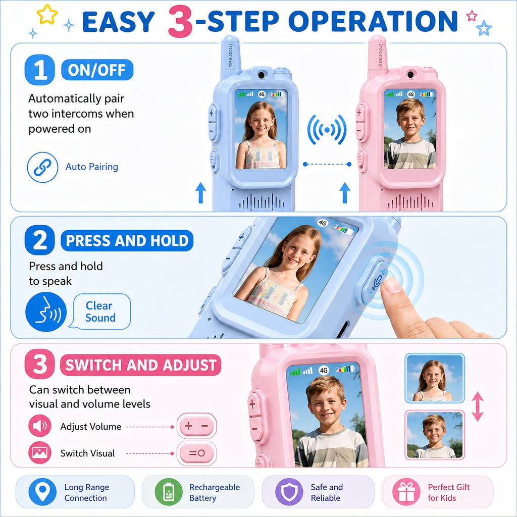 Video call Walkie Talkie set - Communication - Rechargeable