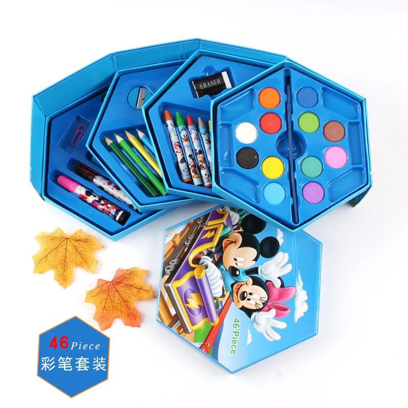 Portable Drawing Kit with Crayons, Pencils, Paints & Markers